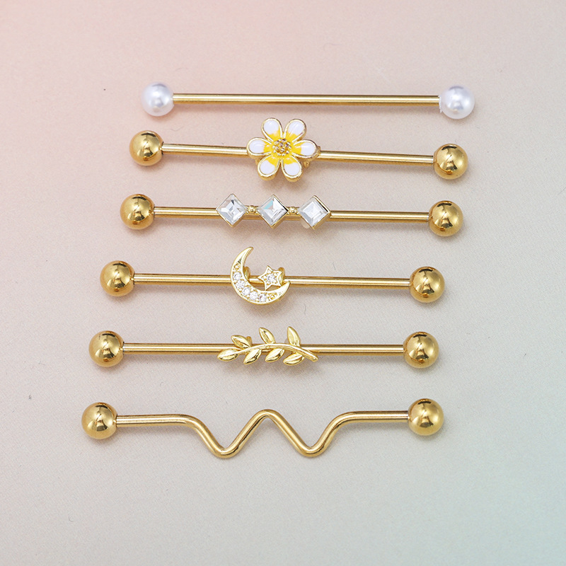 Pointed titanium steel lip stud product view