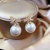 Long earrings from pearl, high-quality style, bright catchy style, light luxury style