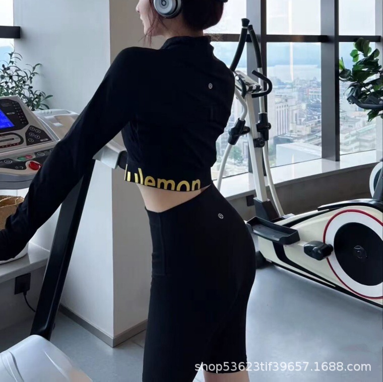 Lulu Original Align Five-Point Cycling Pants Slim Yoga Tight Shark Pants Elastic Women's High-Waisted Sports Pants