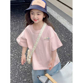 韩版女童短袖T恤夏新款儿童宝宝宽松休闲卡通半袖时髦幼儿园上衣