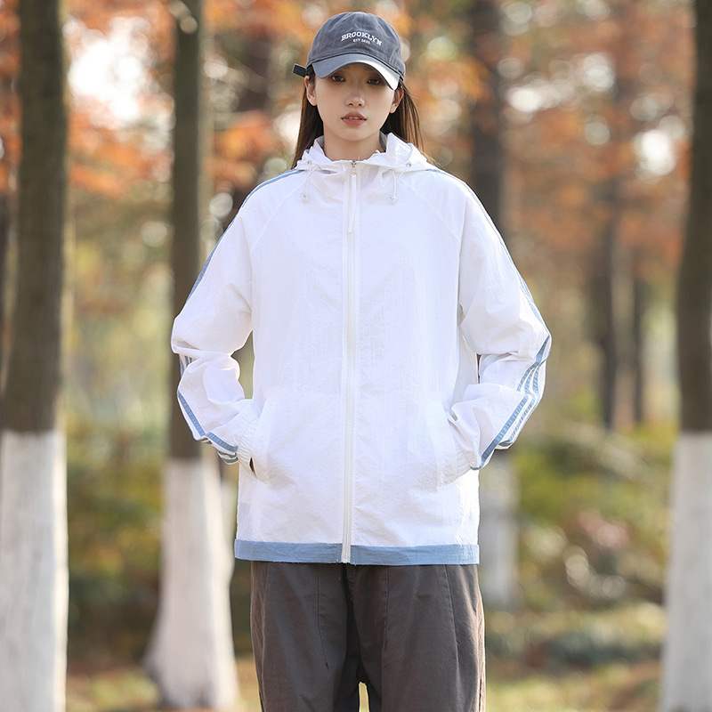 Fábrica de montaña ropa de protección solar para mujeres de verano nuevo anti-UV manga larga chaqueta con capuchón ligera delgada hombre 7706