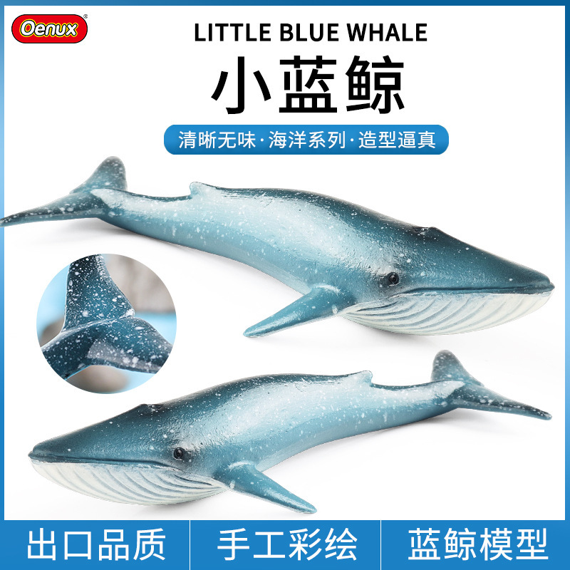 跨境熱銷仿真海洋動物模型實心鯊魚小籃鯨擺件裝飾手辦玩具批發