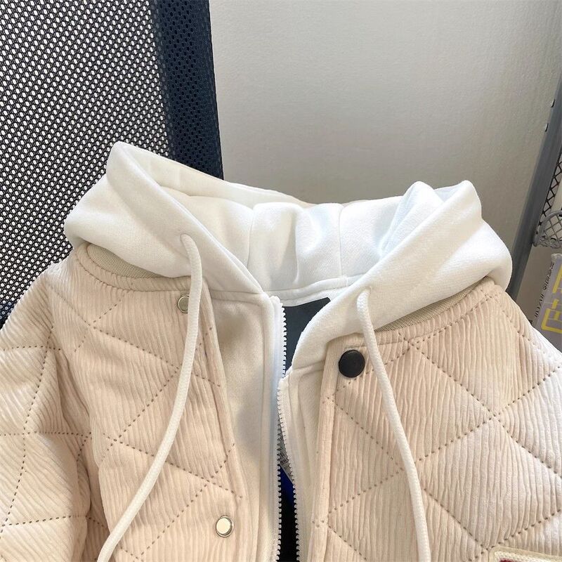 Autumn and Winter Thickened Corduroy Cotton Jacket for Women, Quilted Hooded Baseball Jacket, Chenille Spandex, Other Regular Sleeveless Autumn and Winter Thickened Corduroy Cotton Jacket for Women, Quilted Hooded Baseball Jacket, Chenille Spandex, Other Regular Sleeveless