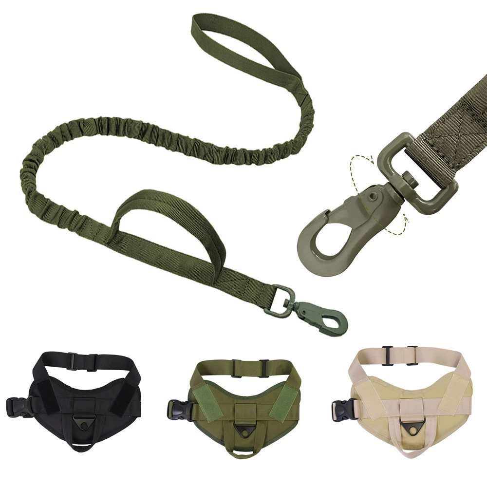 Тактический жилет-шлейка для собак из нейлона 1000D с водоотталкивающей пропиткой, тренировочный жилет для собак K9 с тяговым канатом, готовый к отправке с завода.