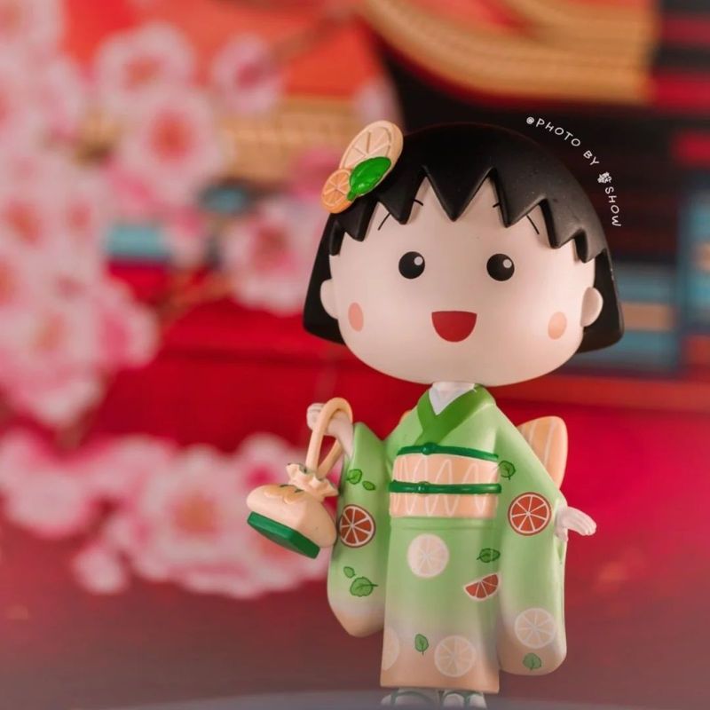 ちびまる子ちゃんフィギュアグッズモデル着物まる子ちゃんフルセット公仔ブラインドケース人形置物プレゼント玩具|undefined