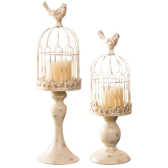 Retro Nostalgic Dressed New Birdcage Candlestick European and American Style Ornaments Window Decoration Ornaments Wedding Arts and Crafts