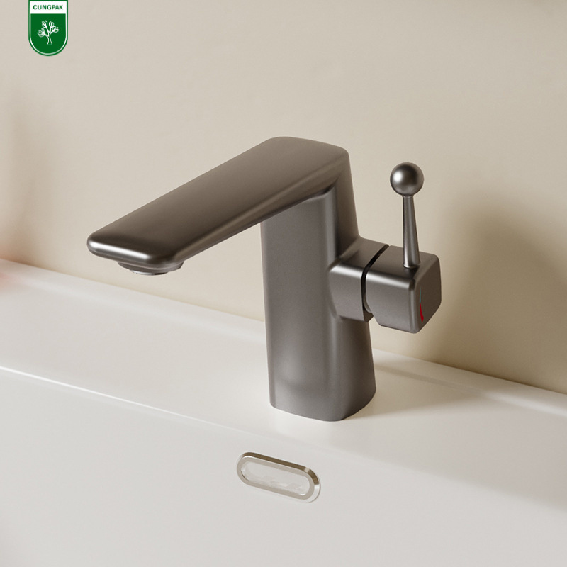 Cross-border export all copper rose gold hot and cold basin faucet Nordic light luxury brushed gold table basin bathroom faucet