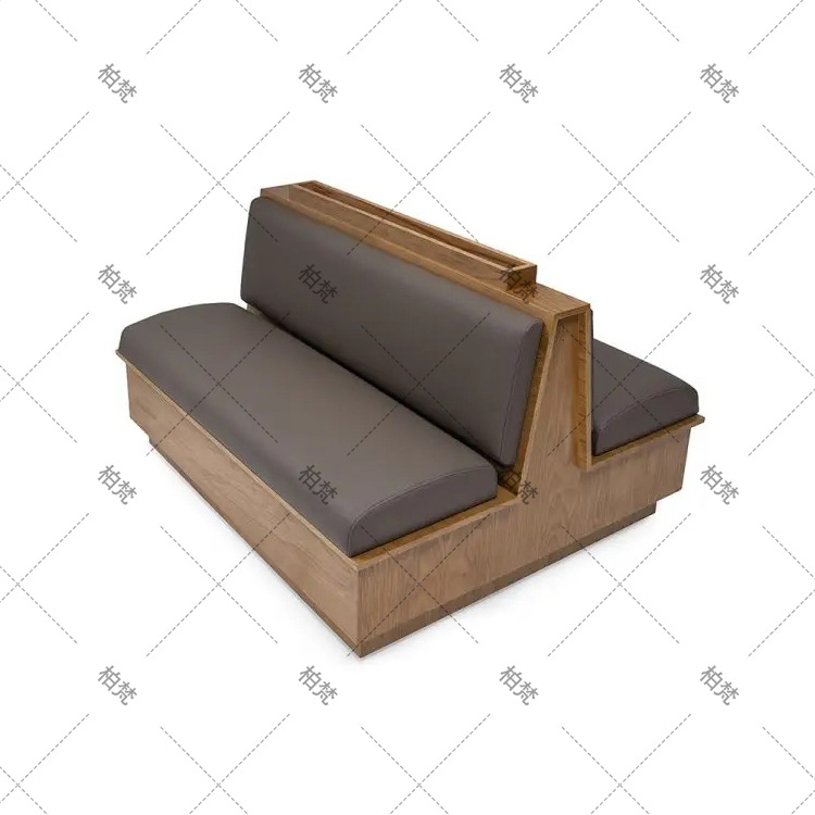 Almacenamiento sofá de madera sólida sofá curva de forma especial contra la pared cafetería cadena de tiendas restaurante comercial exclusivo transfronterizo