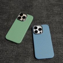 适用iPhone17Promax格纹磁吸手机壳水贴PC苹果16金属镜头框保护套