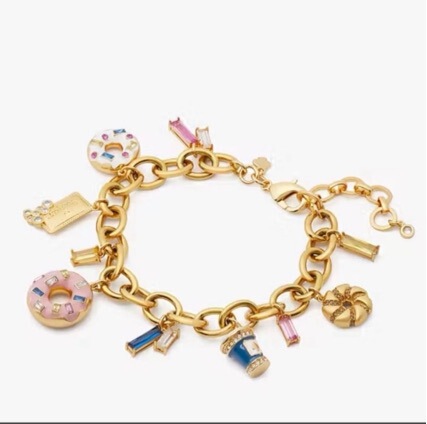 Kate Spade Niche Fashion Colorful Enamel Glaze Cookie Dessert Donut Coffee Cup Ks Personalized Bracelet for Women
