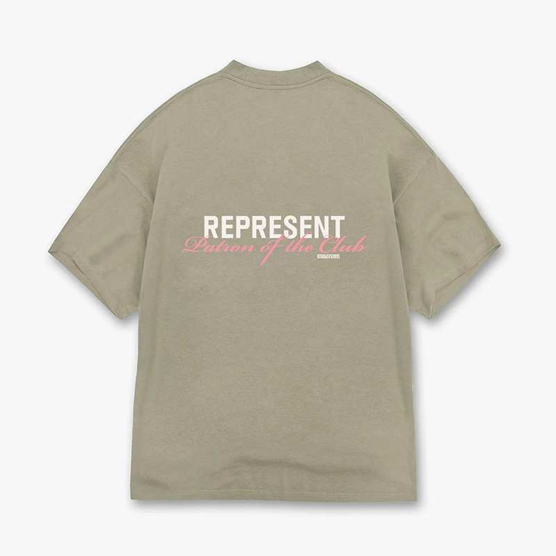 Heavy High Street REPRESENT REP color Carta marca de moda retro suelta de verano americano de los hombres de manga corta Camiseta