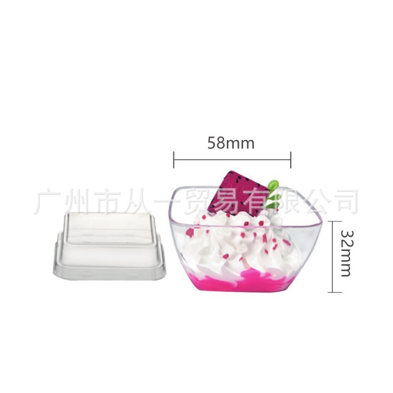 Vaso Desechable con Tapa para Pudín y Postres de Plástico PS Transparente