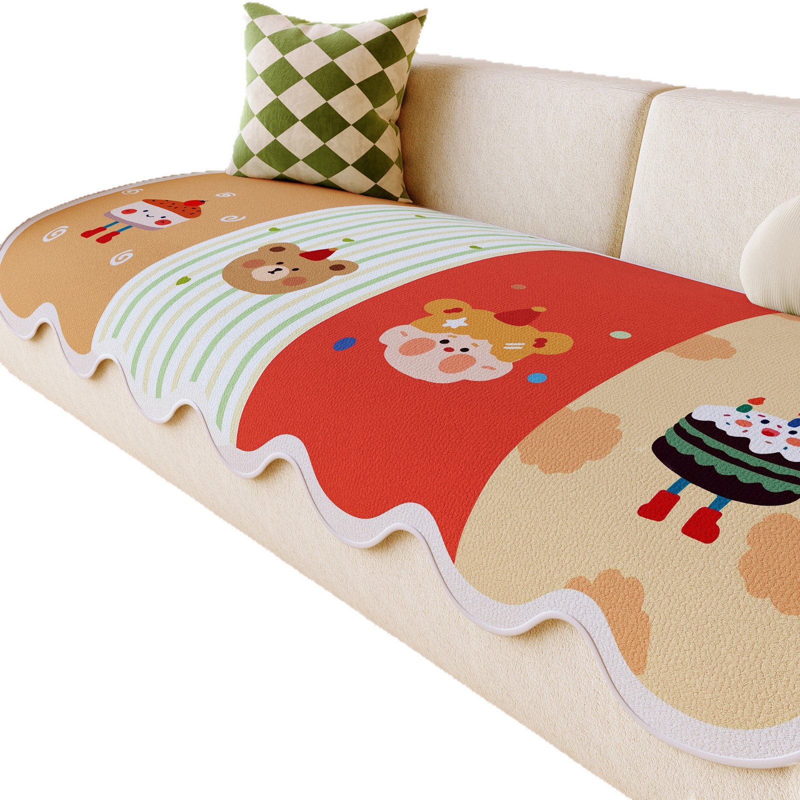 Cojín de sofá de forma especial de dopamina otoño y invierno encantador sofá recto cubierta para dos tres personas cuatro estaciones cojín antideslizante universal