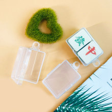 厂家直供2个装麻将粉扑盒长方形PP收纳盒透明连体化妆品包装材料