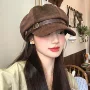 咖色秋冬高品质报童贝雷帽
