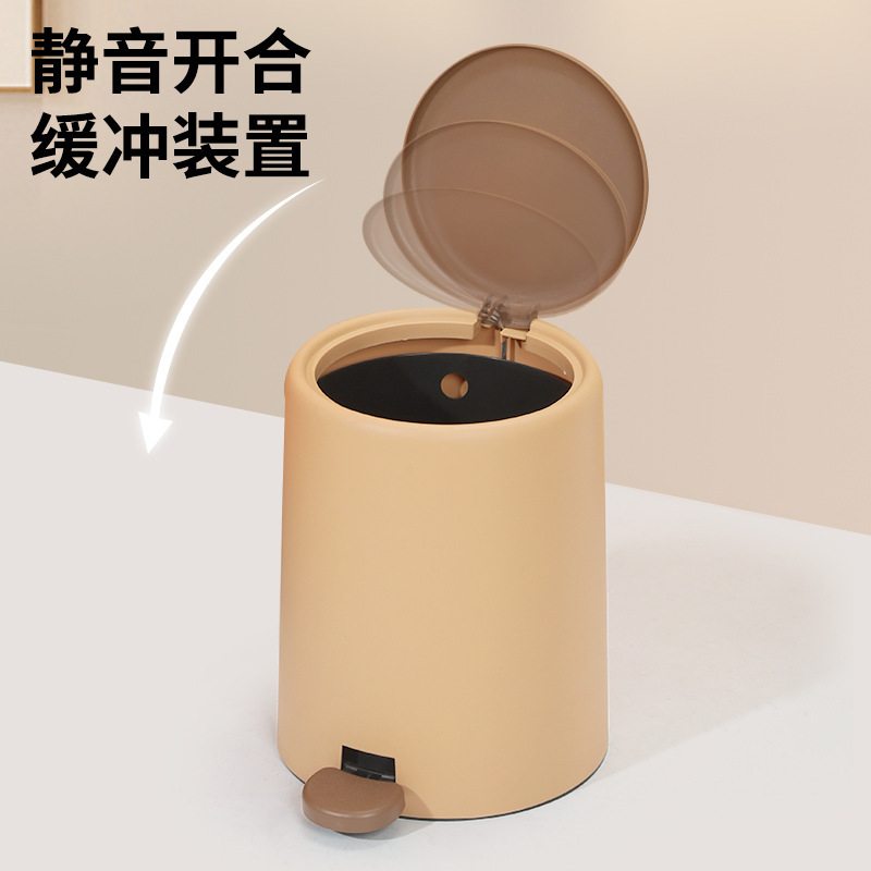 永昇2025軽量高級感プラスチックレザー製かわいいクリエイティブ寝室用蓋付きゴミ箱家庭用高級感卸売|undefined