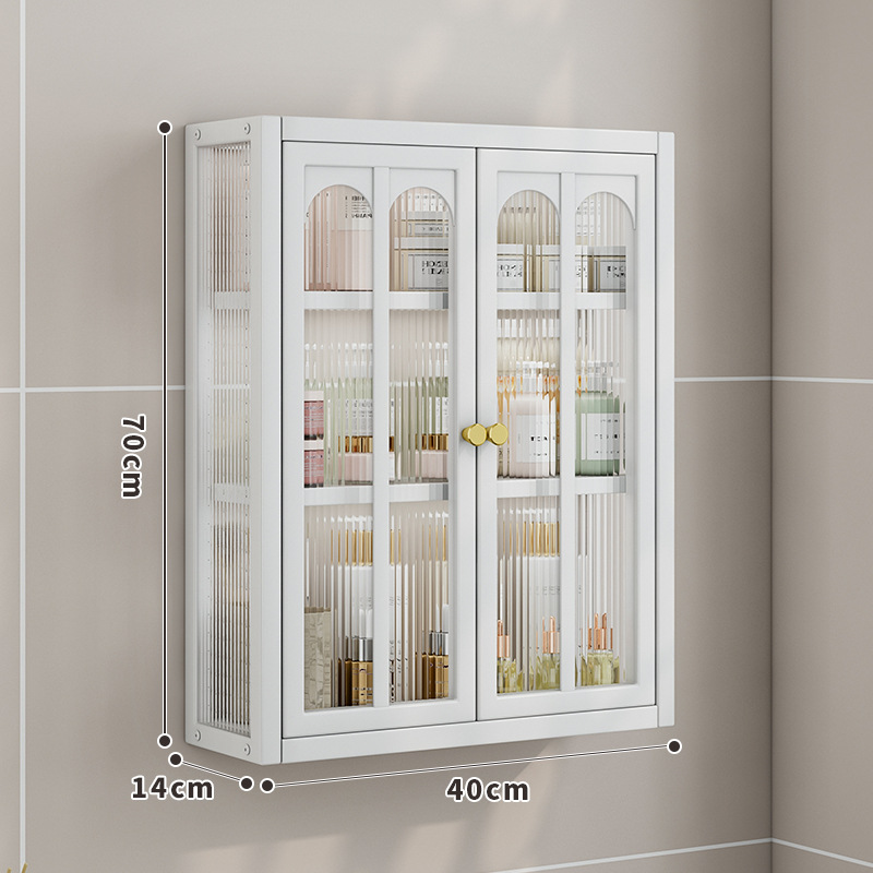 Estantes de pared sin clavos para el hogar, gabinetes a prueba de polvo, baños, gabinetes de pared, estantes, una pieza