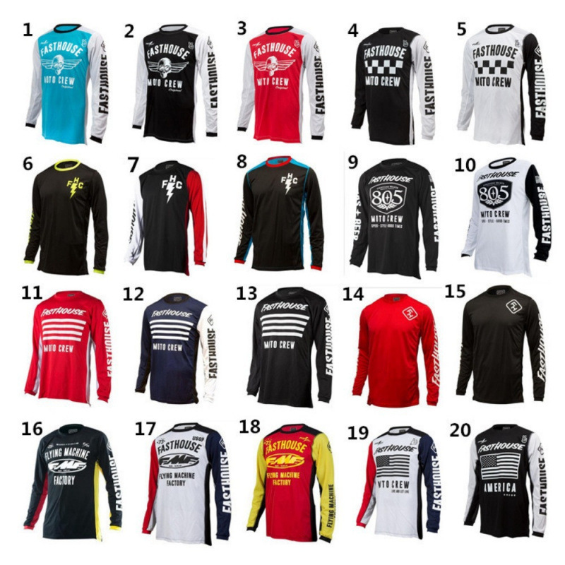 Fasthouse Spring and Autum Outdoor Downhill Clothing Cycling Clothing Mountain Cross-Country Motorcycle Clothing Long-Sleeved T-Shirt Loose and Quick-Drying