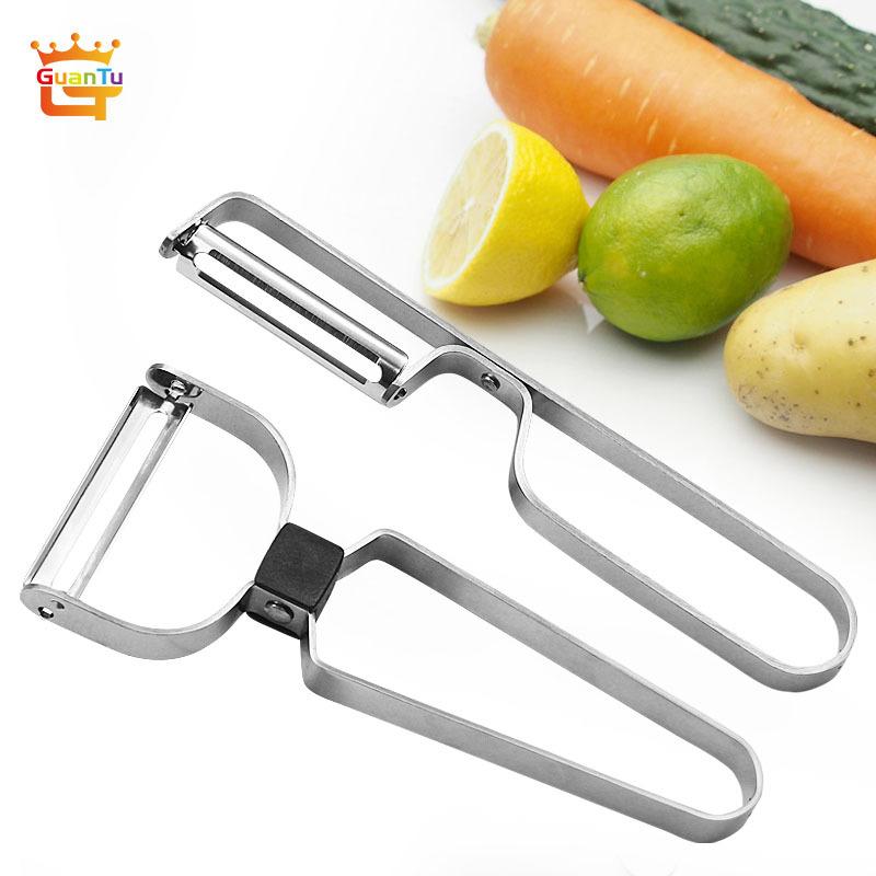 多功能不锈钢瓜刨 厨房土豆瓜果削皮刀 家用单头转动削皮器现货