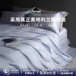 轻奢100s奥地利兰精天丝四件套莱赛尔夏季凉感单被套真丝滑裸睡
