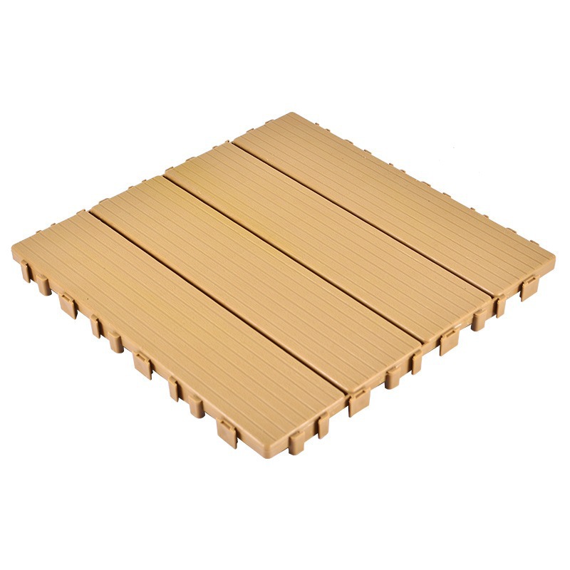 Eco-resistente al aire libre piso de balcón de madera patio terraza jardín simple auto-pavimentación empalme piso de plástico PVC