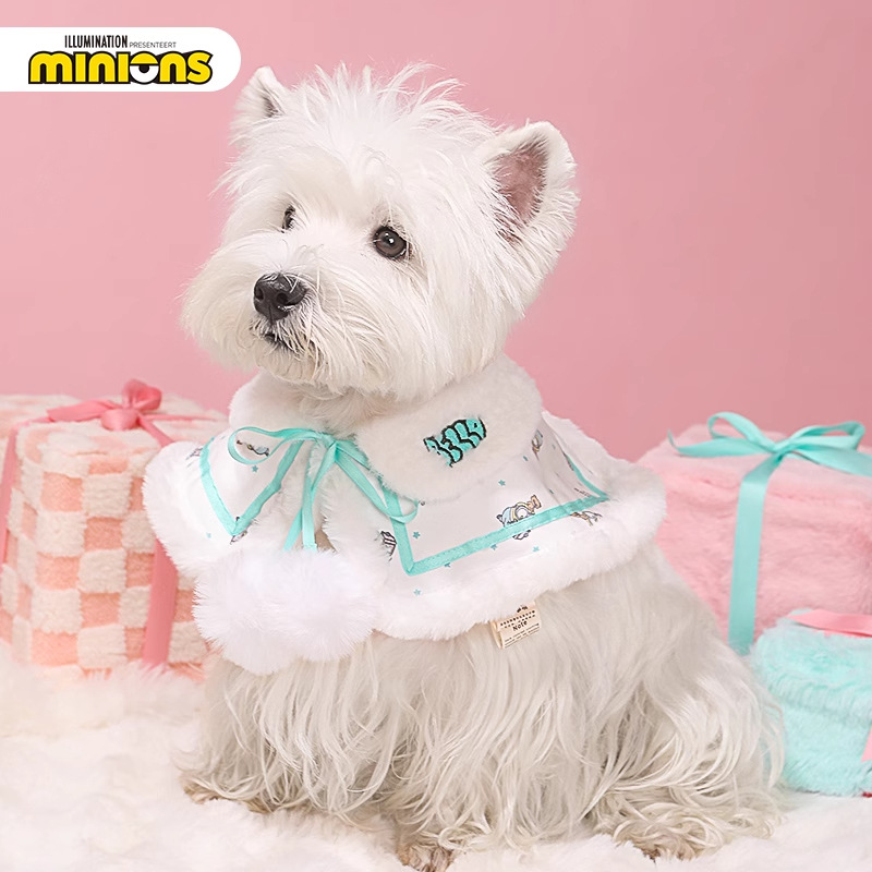 Minions Little Yellow Man Mantón estampado de gamuza babero para mascotas bufanda para perros babero para gatos toalla de saliva para perros