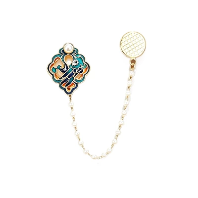vintage pearl chain pin, Yaxa sancaqları