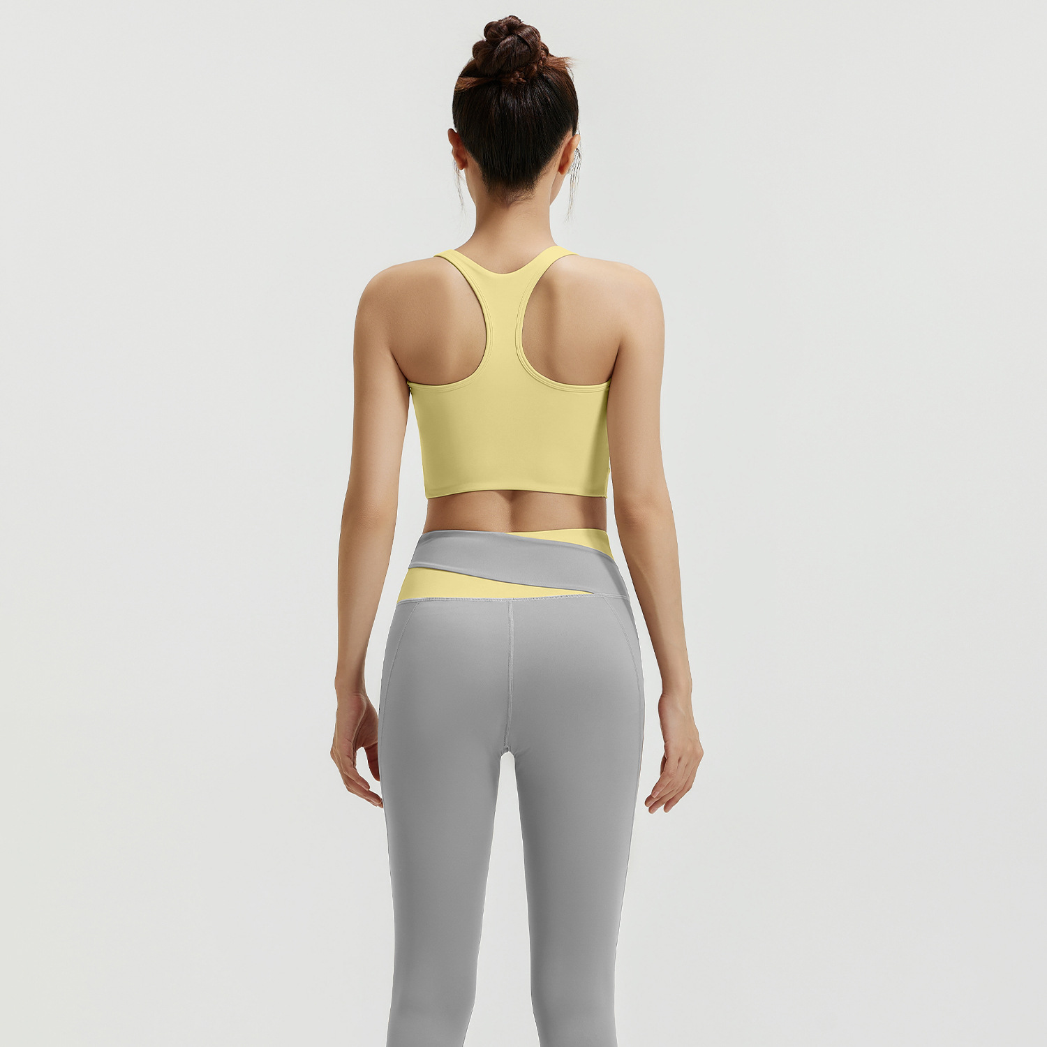 Juyitang traje deportivo a juego de color traje de fitness a prueba de golpes para mujer traje de yoga delgado