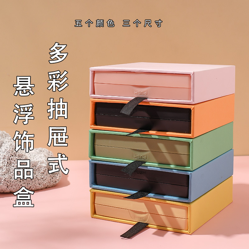 In Stock Transparent PE Film Suspended Box Jewelry Packaging Box Nail Art Display Box Accessory Drawer Box