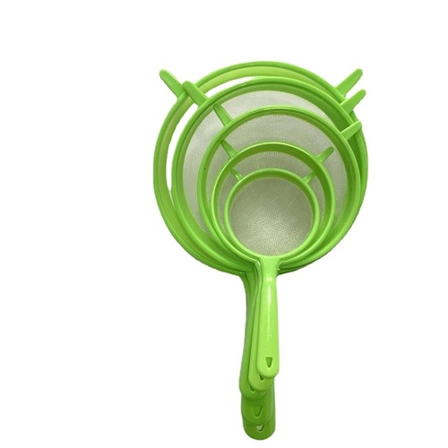 Creative plastic handle multifunctional mesh drain 5-piece set Oil-separating flour sieve bird's nest drain mesh soy milk filter oil grid