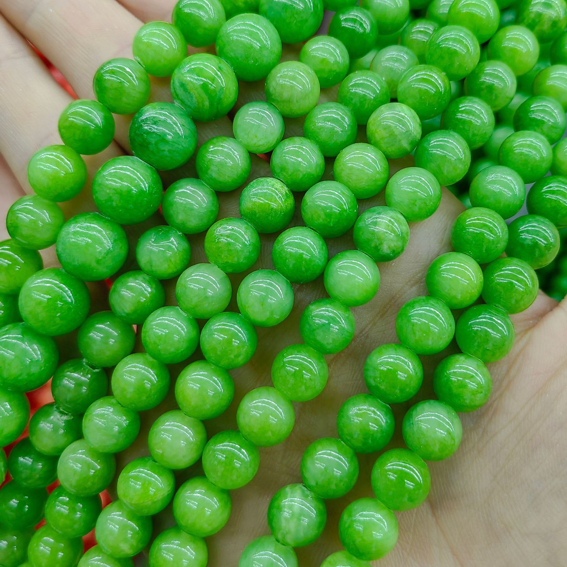 Natural beige Jade flor zafiro multi-color perlas sueltas cuentas redondas semiacabados DIY jade natural cuentas redondas joyería al por mayor