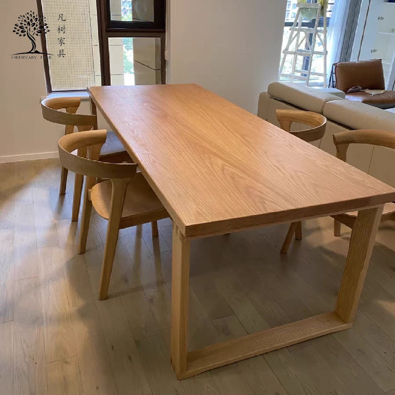 Modern Minimalist Solid Wood Dining Table Ash Cherry Wood Log Moby Dining Table Home Living Room Study Desk