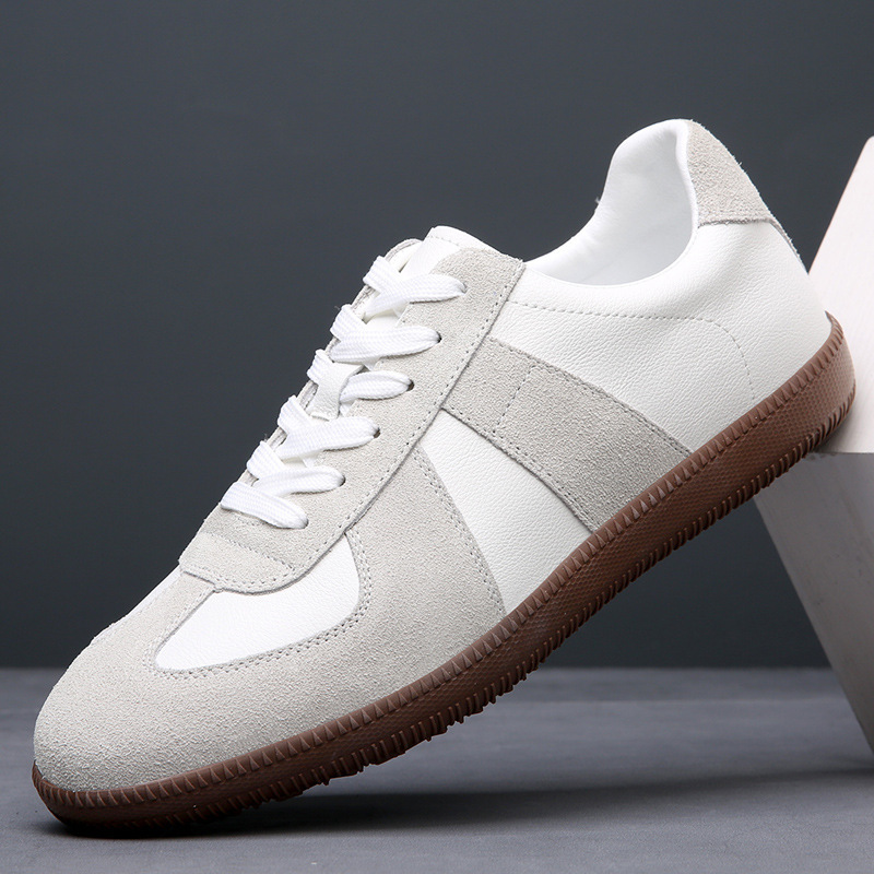 Men's Shoes Autumn 2025 New Casual Board Shoes Boys White Shoes German Army Training Shoes Retro Genuine Leather Men's Training Shoes