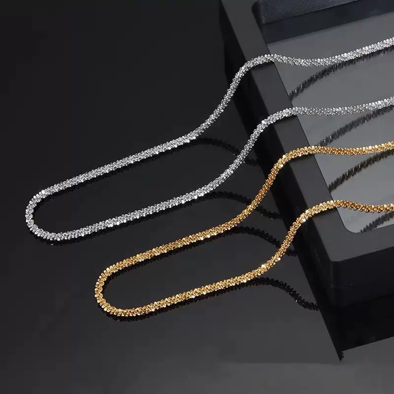 满天星项链女波光粼粼超闪亮钛钢锁骨链毛衣链男菜花链金银色保色