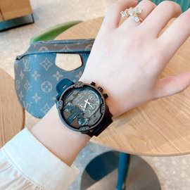 古欧GUOU新款个性大表盘橡胶表带手表男女表中性款多功能表