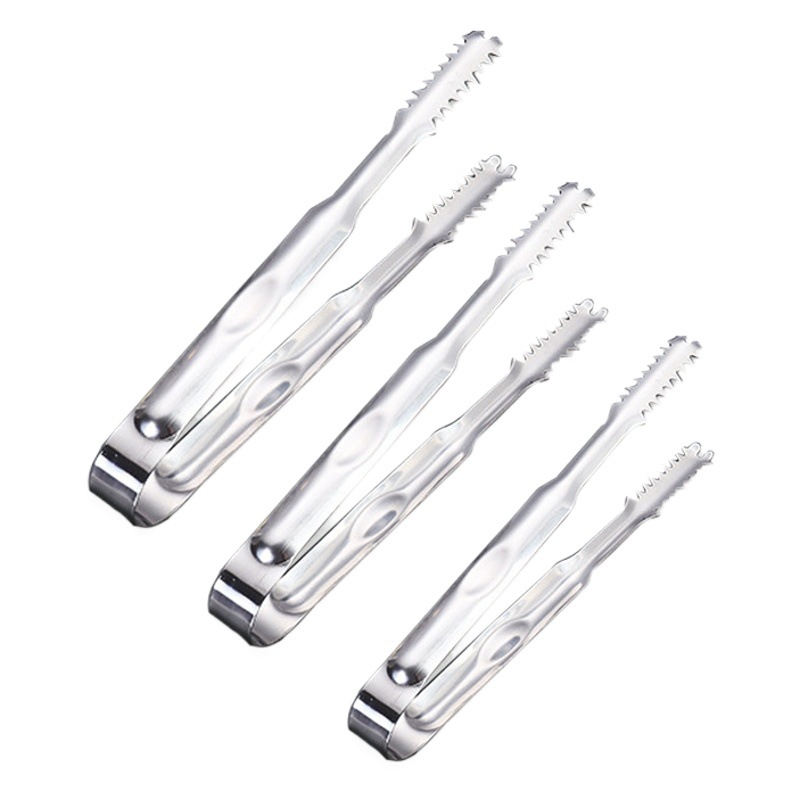 plastic transparent ice clip stainless steel toothed ice clip ktv bar buffet barbecue food clip mini plastic ice clip