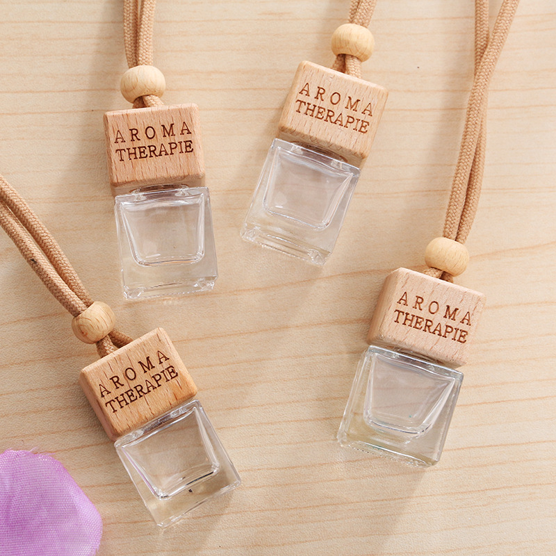 8ml originality automobile vehicle Perfume bottle empty bottle Pendant Square Glass Perfume customized logo factory