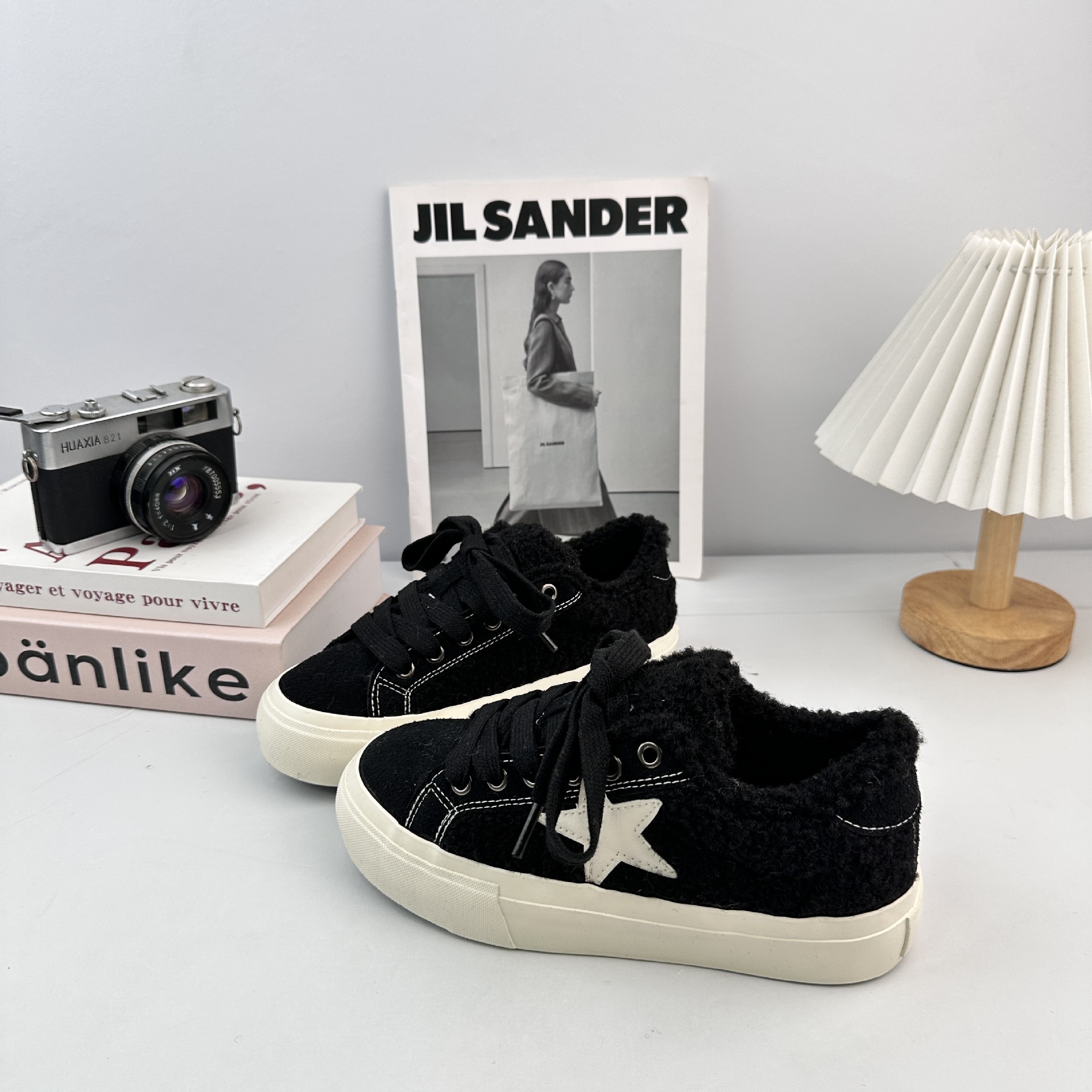 Yuanbo estudiantes lindos zapatos de lona calientes de ternero para mujeres 2025 invierno nuevo estilo coreano de zapatos de skate de ternero