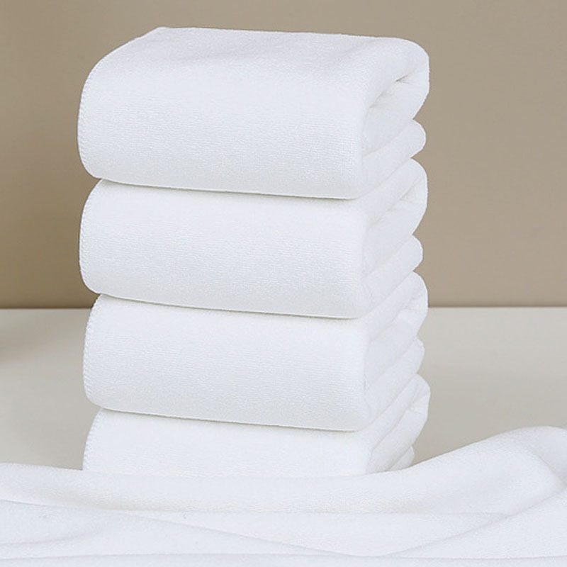 Ultra-Fine Fiber White Towel, Thickened and Densely Woven, Enlarged for Guesthouses and Hotels, Absorbent Bath Towel, Square Towel, Lint-Free