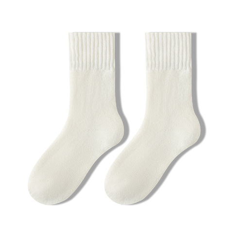 Niqing wool socks women's autumn and winter mid-calf socks floor socks plus velvet thickened plush cashmere socks confinement socks wholesale