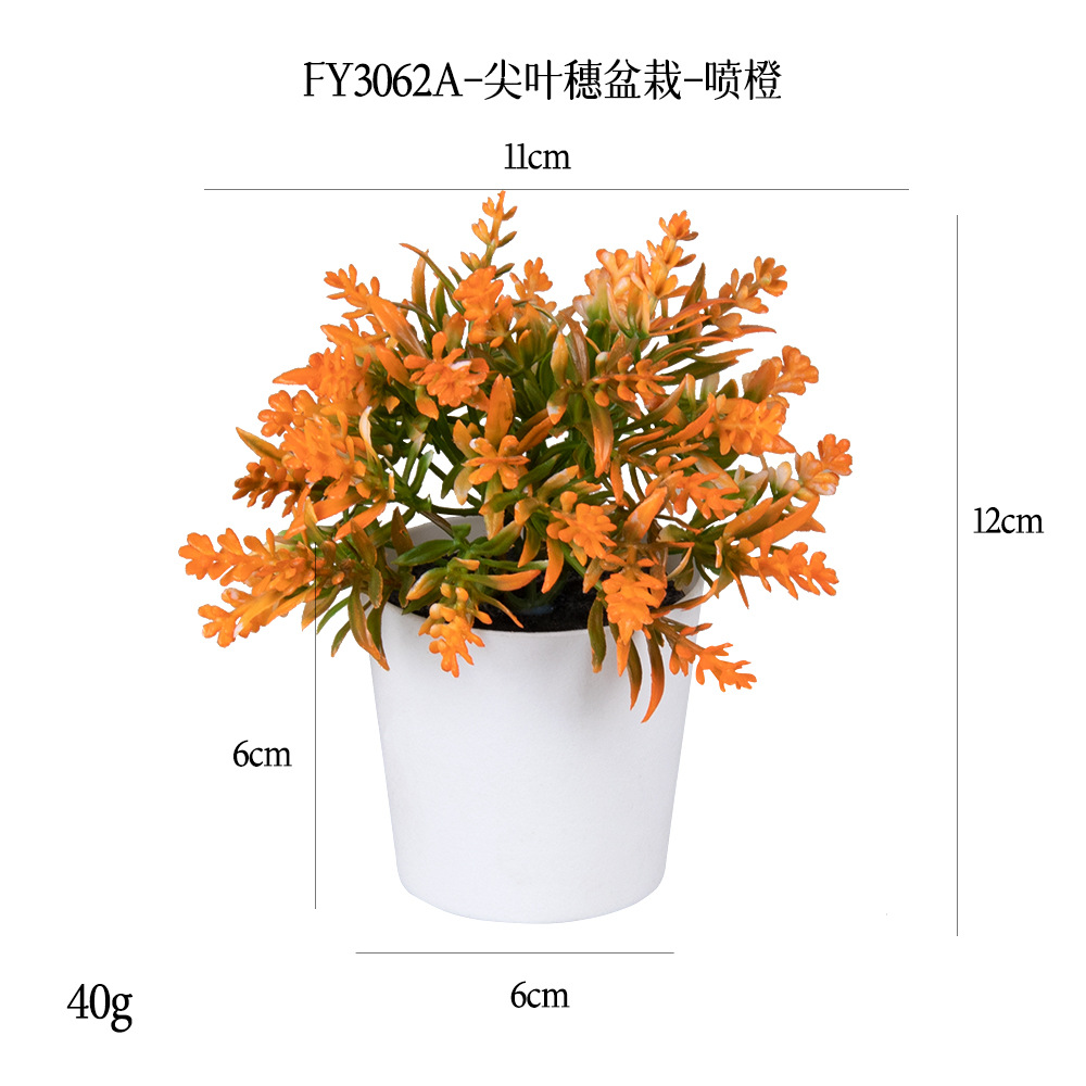 Más de 100 tipos de flores y plantas verdes artificiales, combinaciones de plantas artificiales en macetas de plástico, flores artificiales de gran venta transfronterizas, mini bonsáis artificiales, fuentes de suministro. image 24