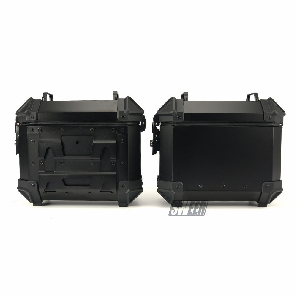 18L Black Samurai Motorcycle Aluminum Alloy Side Box Motorcycle Waterproof Anti-collision Three Boxes Universal Side Box 35L Side Box