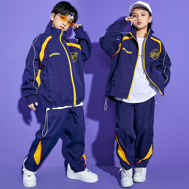 Children's Hip-hop suit Spring, Autumn and Winter Loose Sportswear Children's Hiphop Clothing Hip-hop Performance suit for Boys and Girls