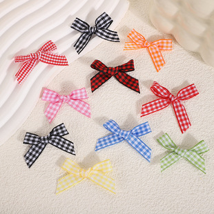 Korean Style Fresh Plaid Hand Knot Underwear Accessories Small Bow Clothing Accessories Accessories Gift Packaging Ribbon Knot