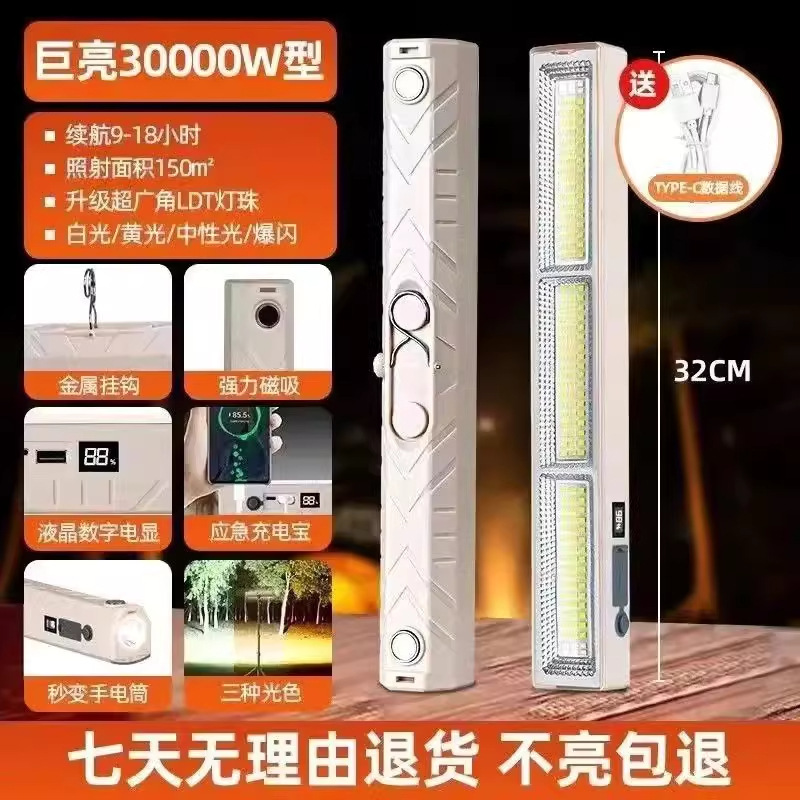 屋外 LED キャンプ照明、屋台ライト、充電式屋台ナイトマーケットライト、防水屋外緊急ライト、超長バッテリー寿命|undefined