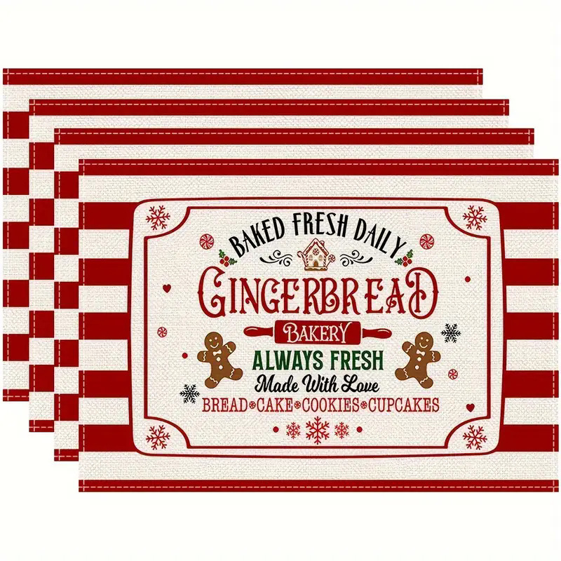 Transfronterizos lino almohadilla de mesa Aliexpress TEMU Amazon almohadilla de mesa cuadrada búfalo rojo almohadilla de Navidad Día de la Independencia