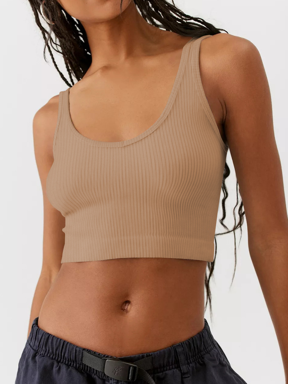 Fashion Solid Color knit U Neck Vest