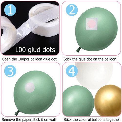 Cross-border new retro green latex balloon package children's birthday party decoration supplies balloons