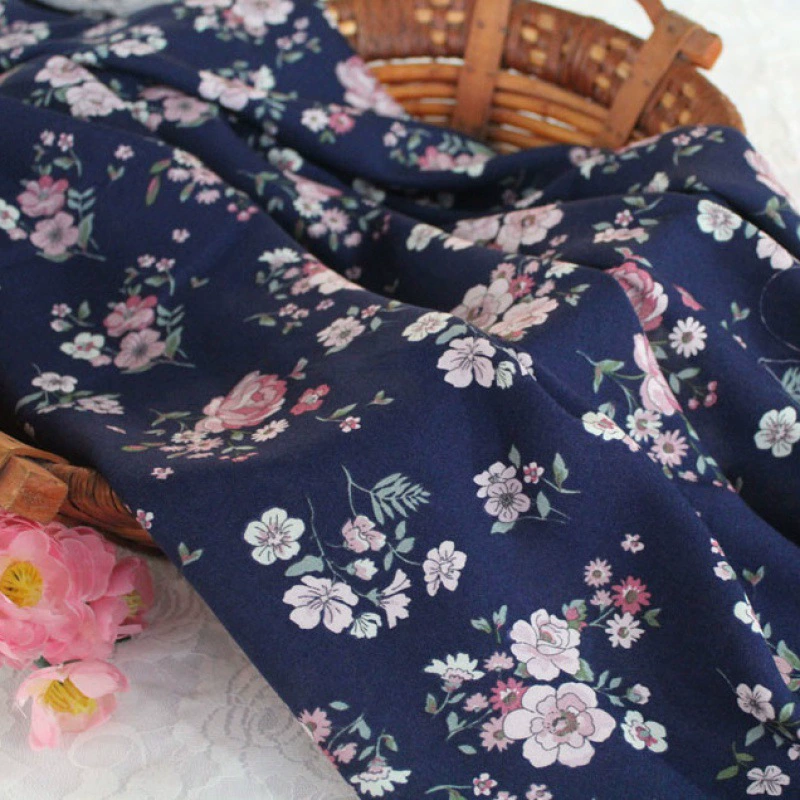 Шифон шелковая ткань, летний пижама, домашняя одежда, floral print