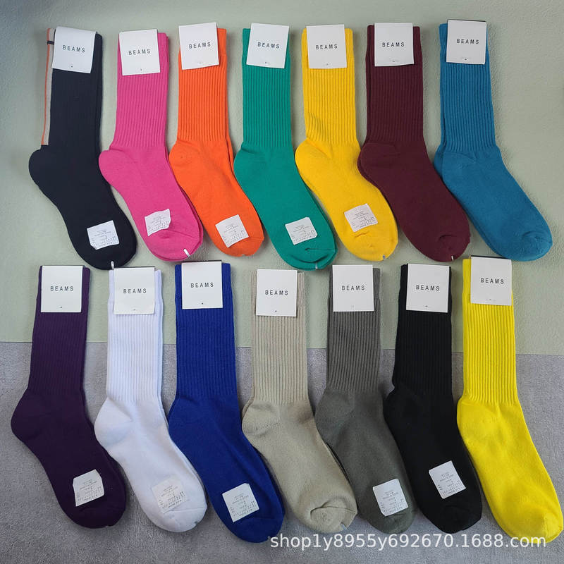 Japanese Trendy Brand Beams Candy Couple Socks High Tube Thickened Towel Training Running Sports Socks Wholesale Japanese Trendy Brand Beams Candy Couple Socks High Tube Thickened Towel Training Running Sports Socks Wholesale
